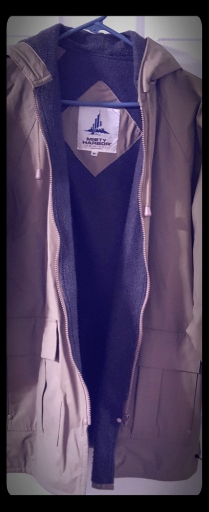 Hooded lined rain coat